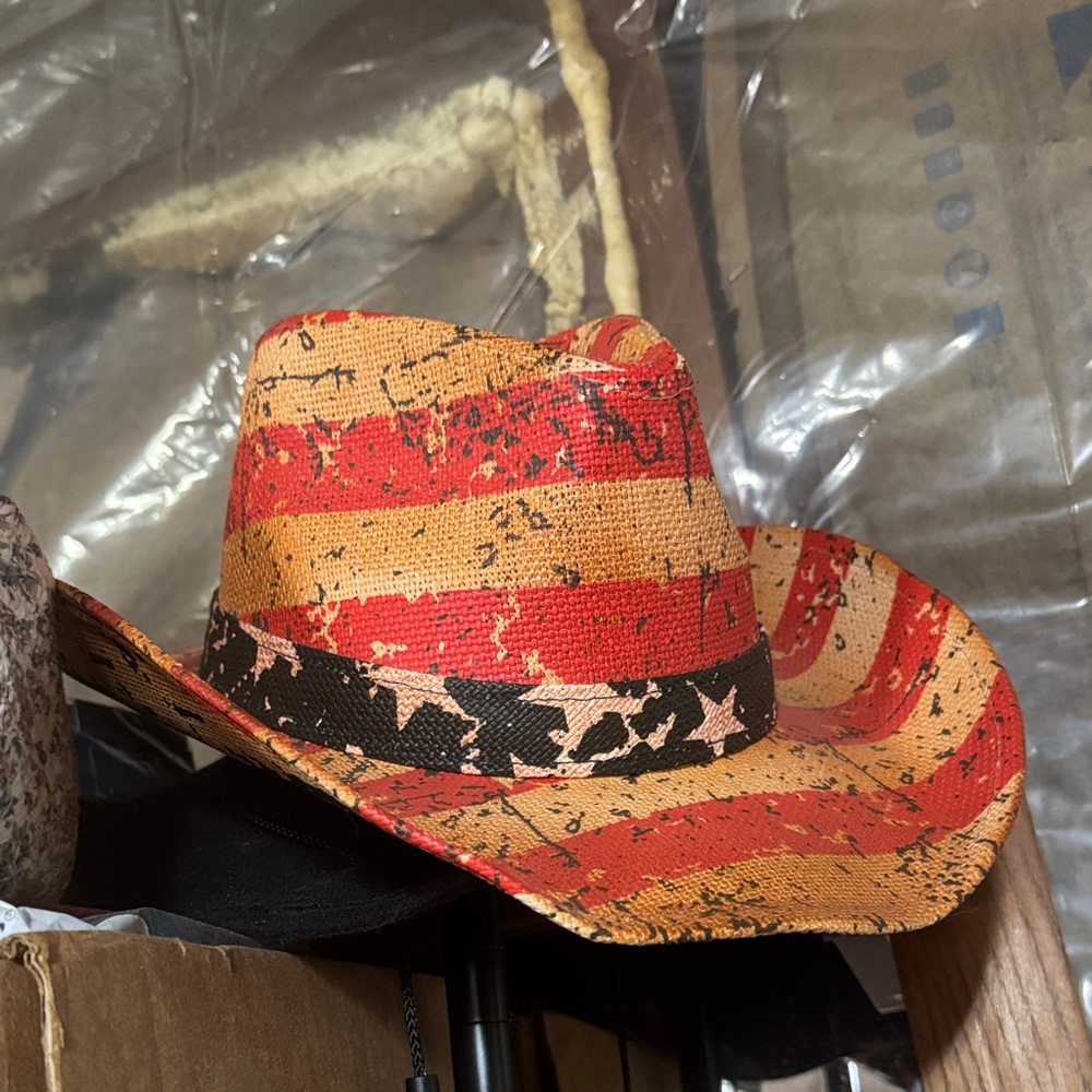 American Flag-Patterned Cowboy Hat